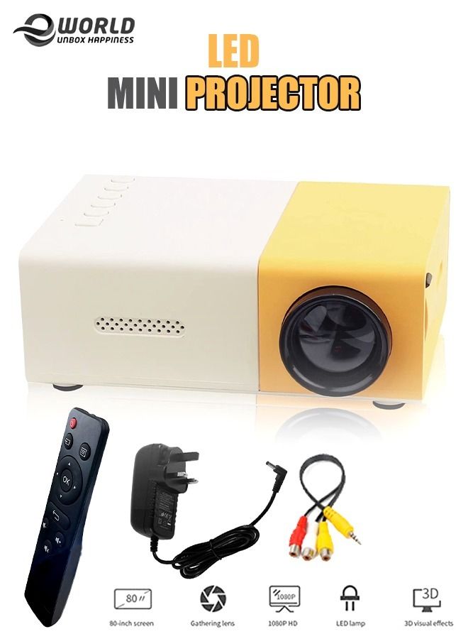 Eworld 1080p HD USB HDMI Input Portable Mini LED Projector for Kids Indoor and Outdoor - Image 1